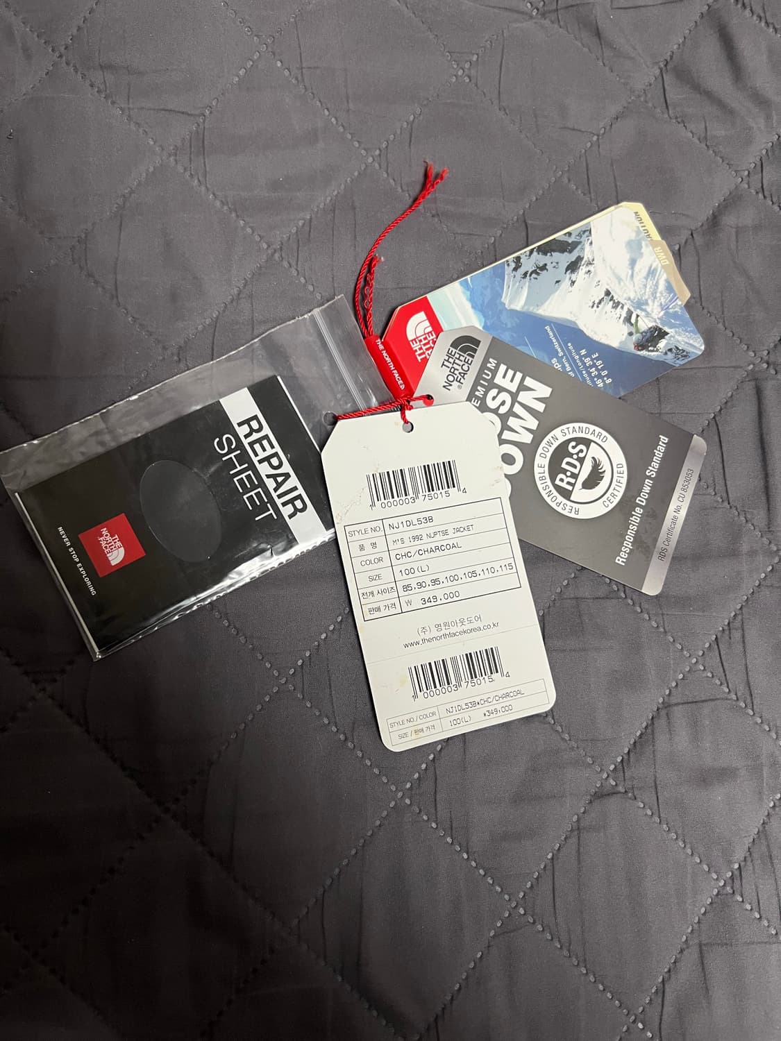 노스페이스 1992 눕시 다운 자켓 차콜 국내 (L) 판매 상품이미지2