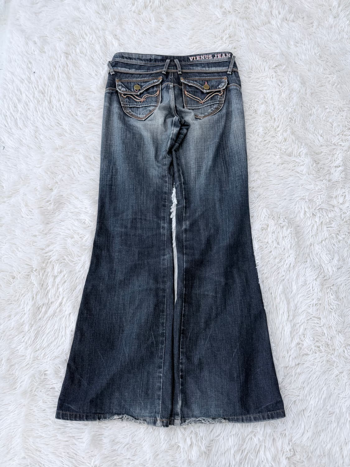 Y2K 진청 세미 부츠컷 팬츠 상품이미지2