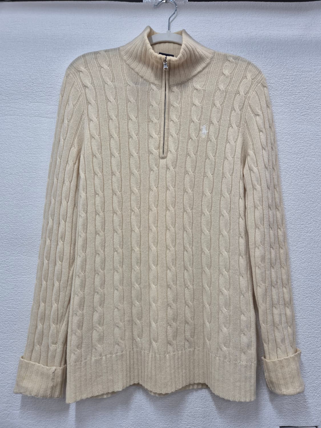 폴로 케이블 꽈배기 반집업 니트 / 55(정품) 상품이미지1