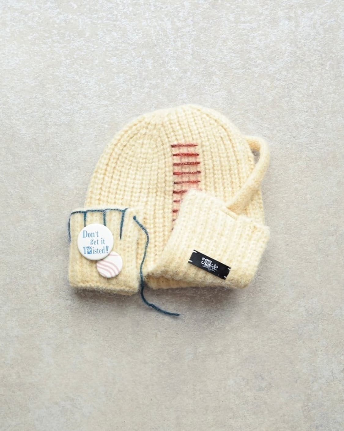 TΣist STITCH EAR FLAPS KNIT CAP beige 상품이미지2