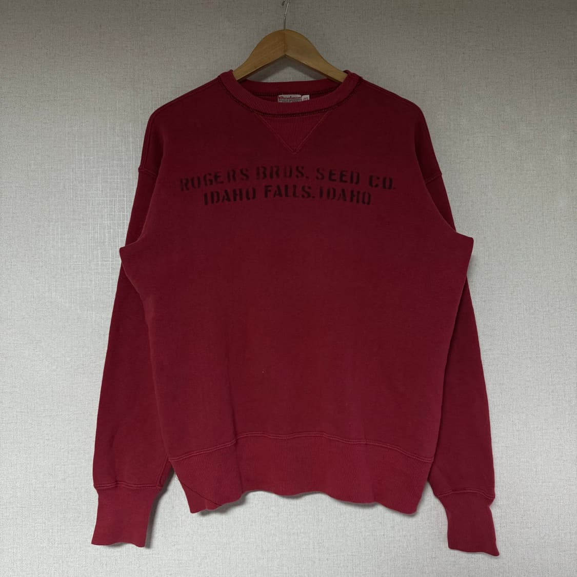 [42]웨어하우스 Lot.403 "ROGERS BROS" 버건디스웻셔츠 상품이미지1