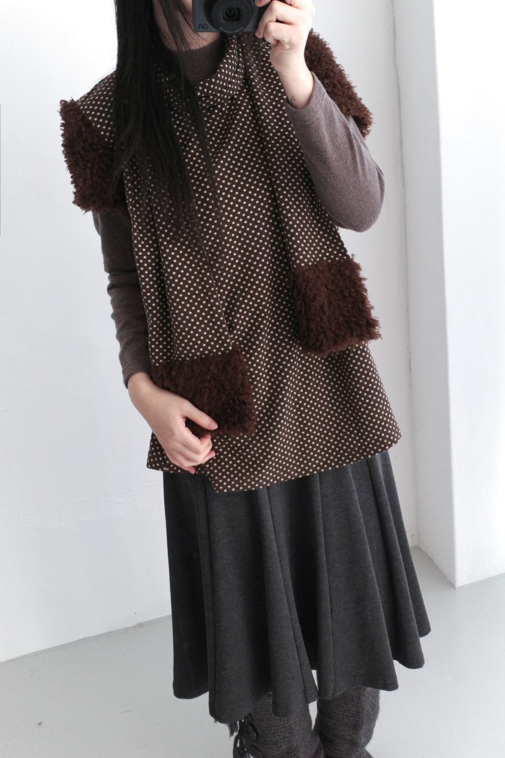 dot layerd long sleeve + dot muffler 상품이미지7