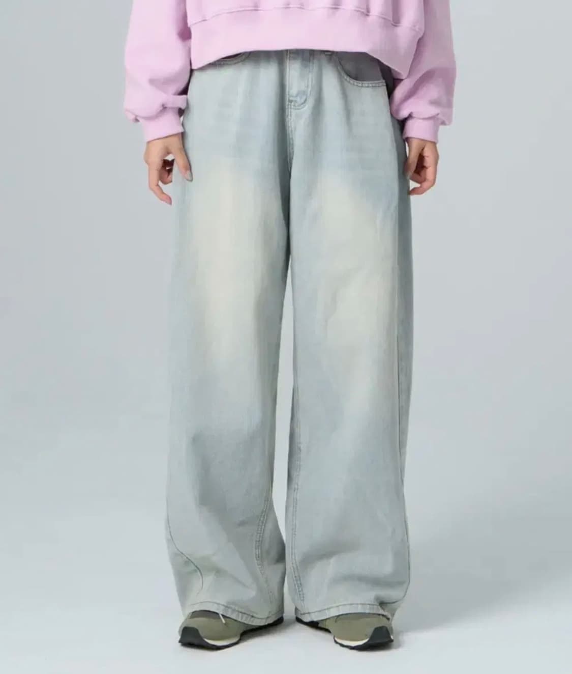락트개러지 벌룬핏 사이드 핀턱 와이드 데님팬츠 상품이미지1