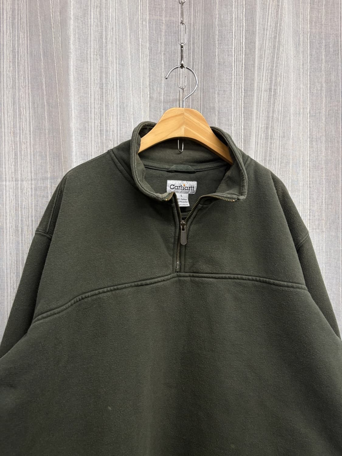 칼하트 빈티지 카키 반집업 맨투민 상품이미지2