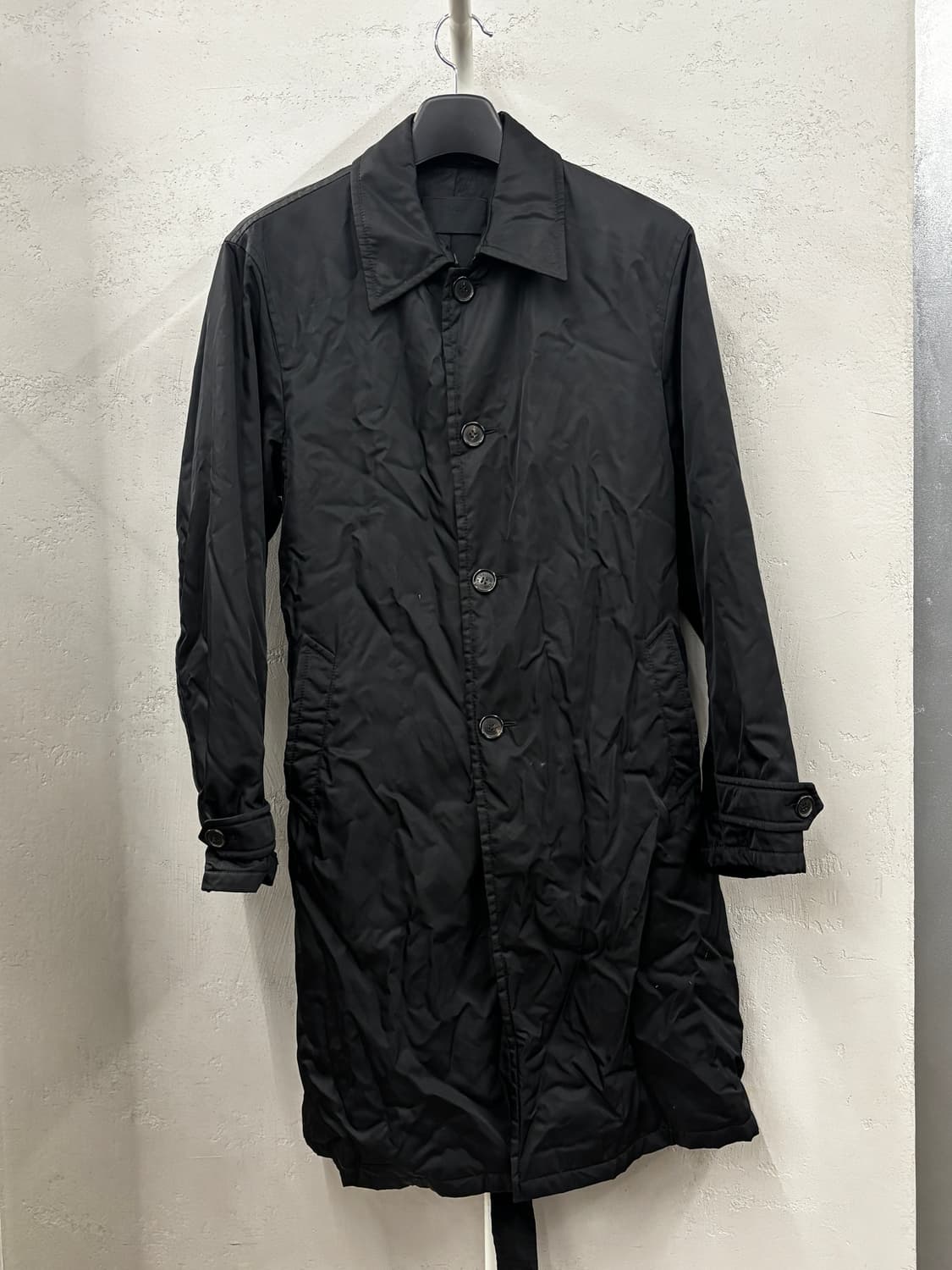 Prada 프라다 블랙 나일론 롱 코트 M 상품이미지2