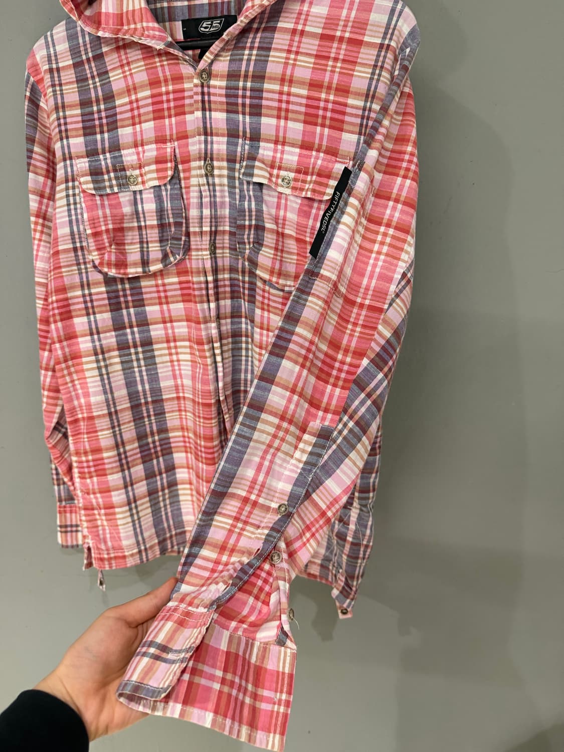 55DSL check pattern hood shirt 상품이미지9