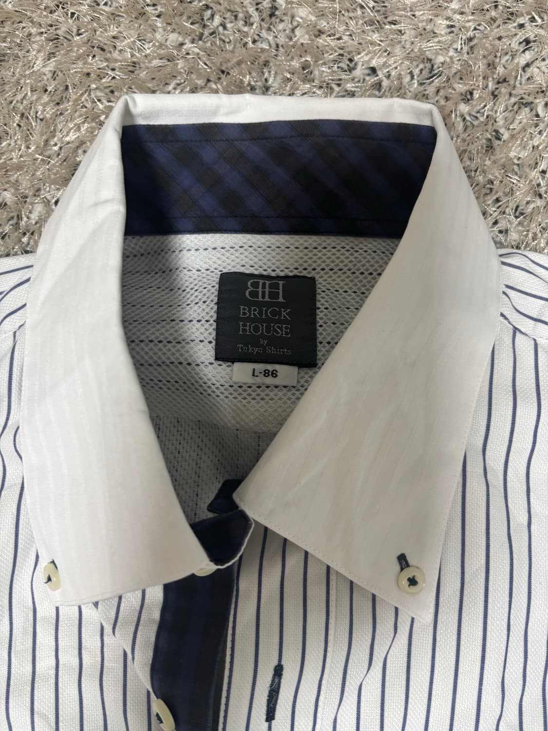 일본판 브릭하우스 스트라이프 셔츠 105-110 상품이미지3