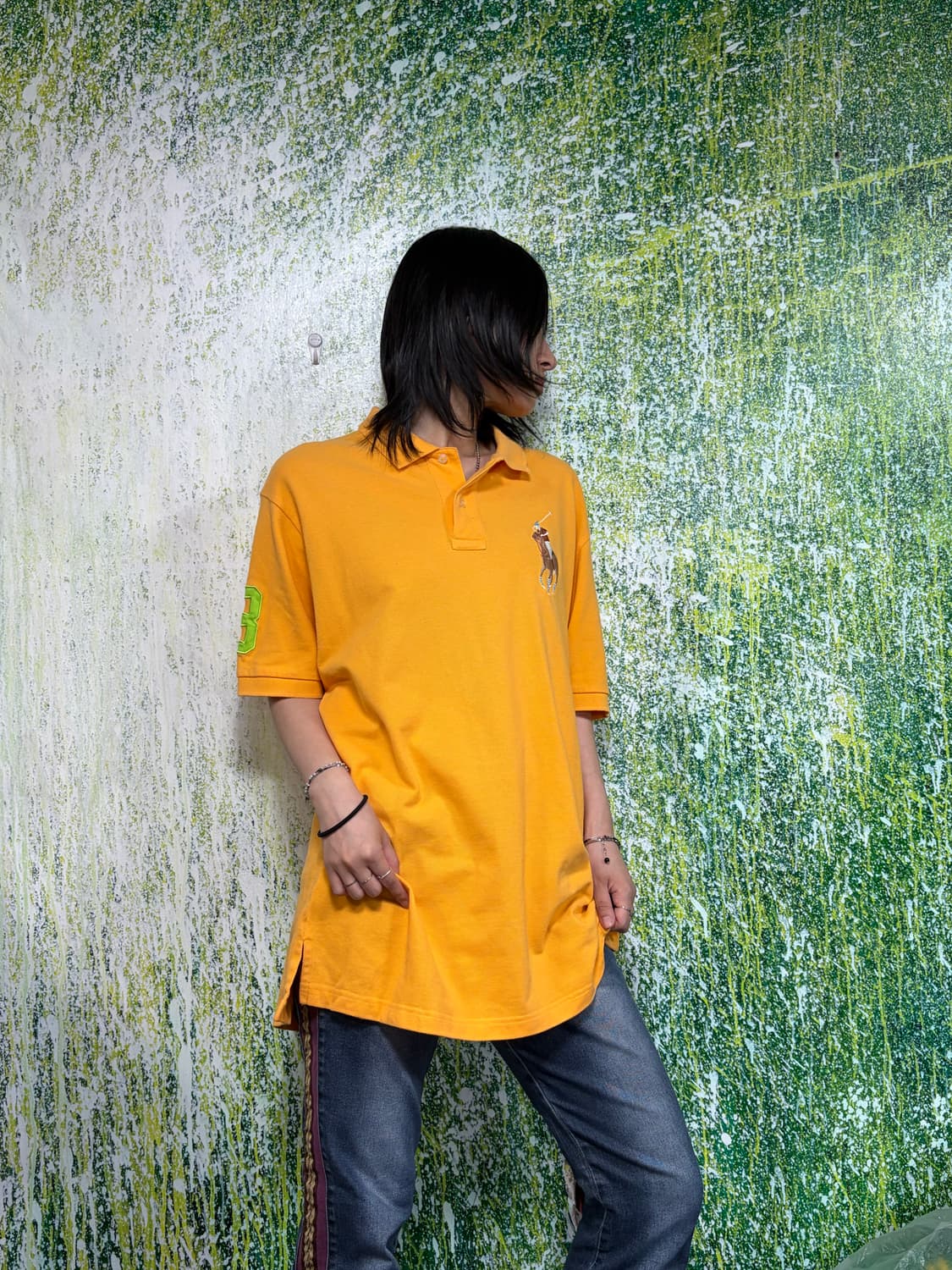 폴로 멀티 빅포니 치프키프 옐로우 오렌지 반팔 카라 티셔츠 XL 상품이미지5