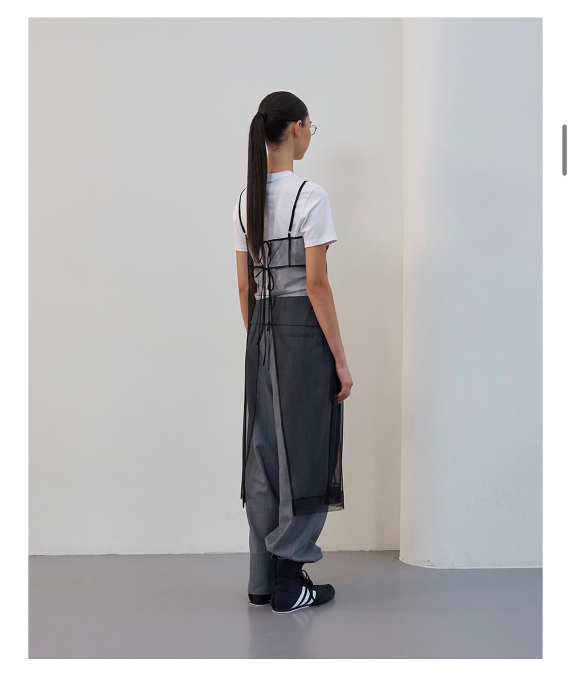 [새상품] LCDC 메쉬 레이어드 원피스 블랙 상품이미지2