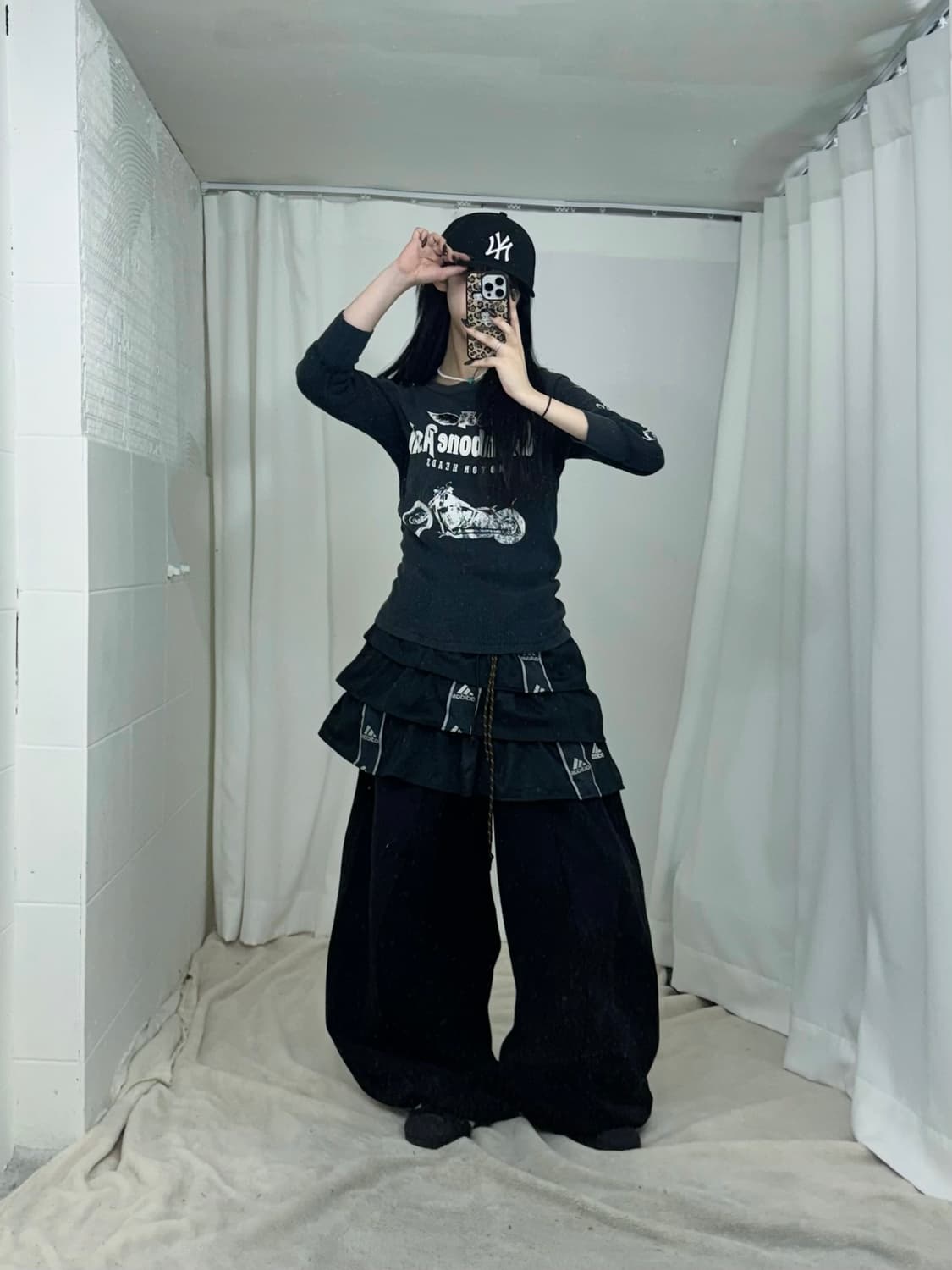 러힙 러블리힙 니혼진 스트릿 무채색 코디세트 상품이미지2