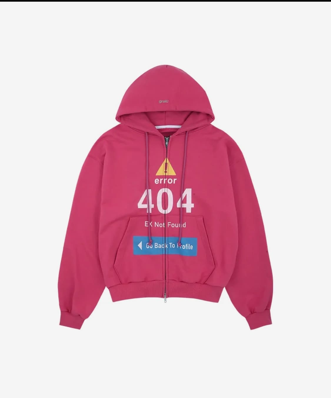 그레일즈 ERROR 404 ZIP HOODIE [PINK] 2사이즈 상품이미지1