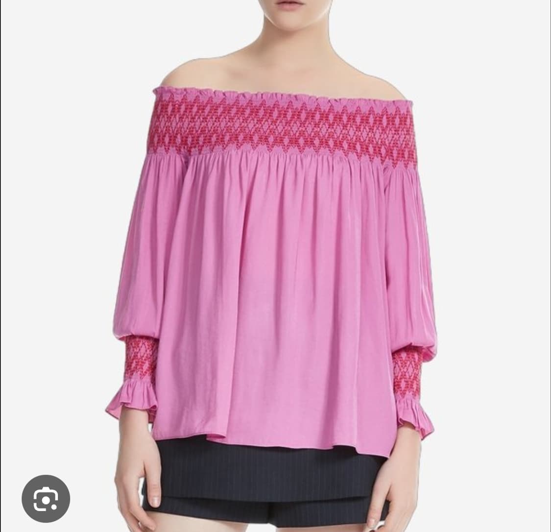 MAJE 마쥬 푸시아 스모킹 오프숄더 블라우스 1사이즈 상품이미지1