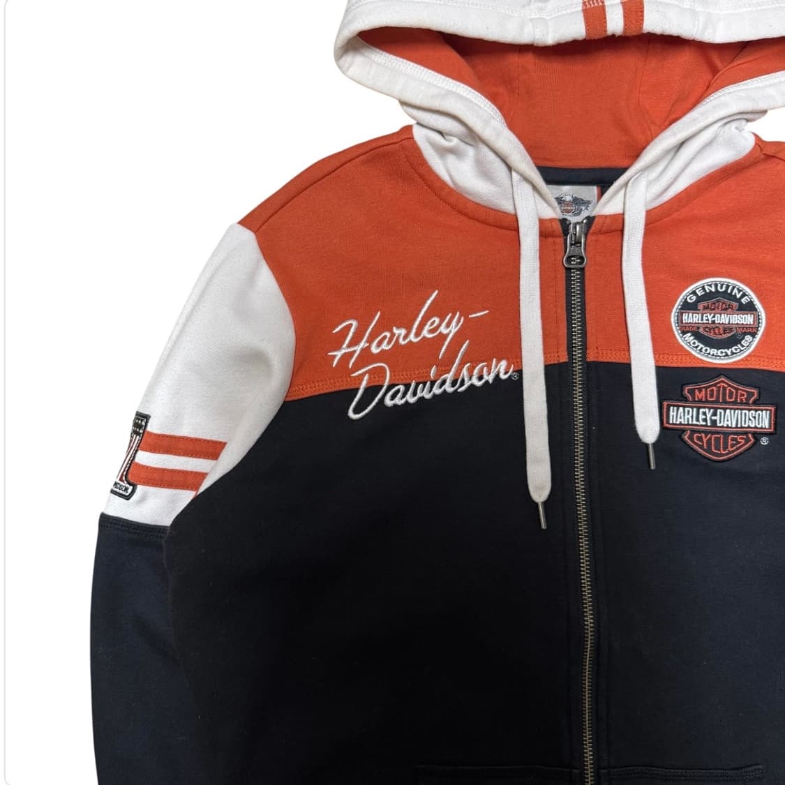 할리데이비슨 배색 후드집업 상품이미지3