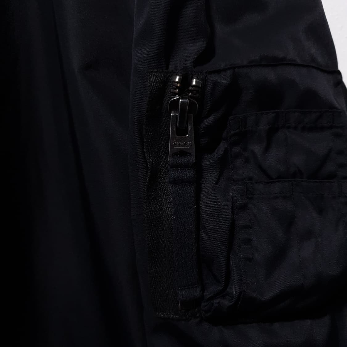 실측 XL) 올세인츠 MA-1 더블지퍼 쿠디 파카 점퍼 롱파카 블랙 상품이미지5
