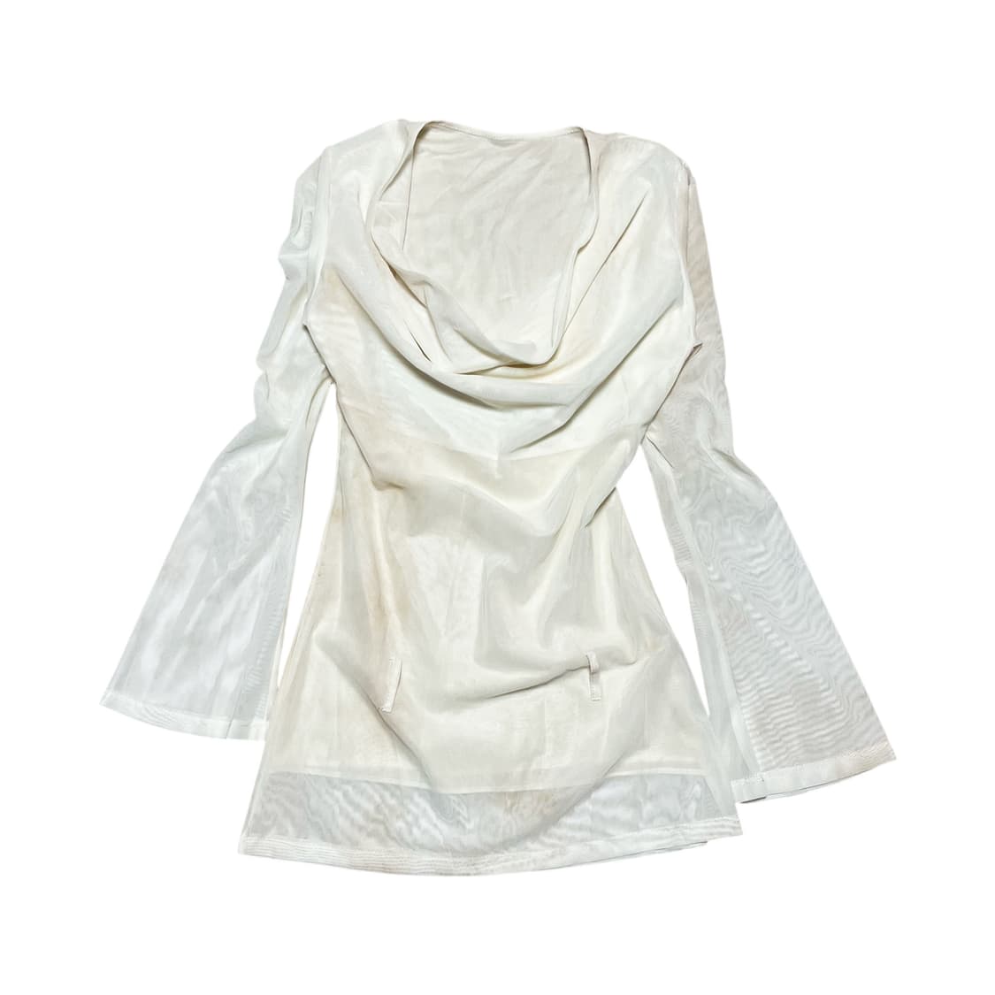 cowl neck mesh sleeved dress top_ivory 상품이미지1