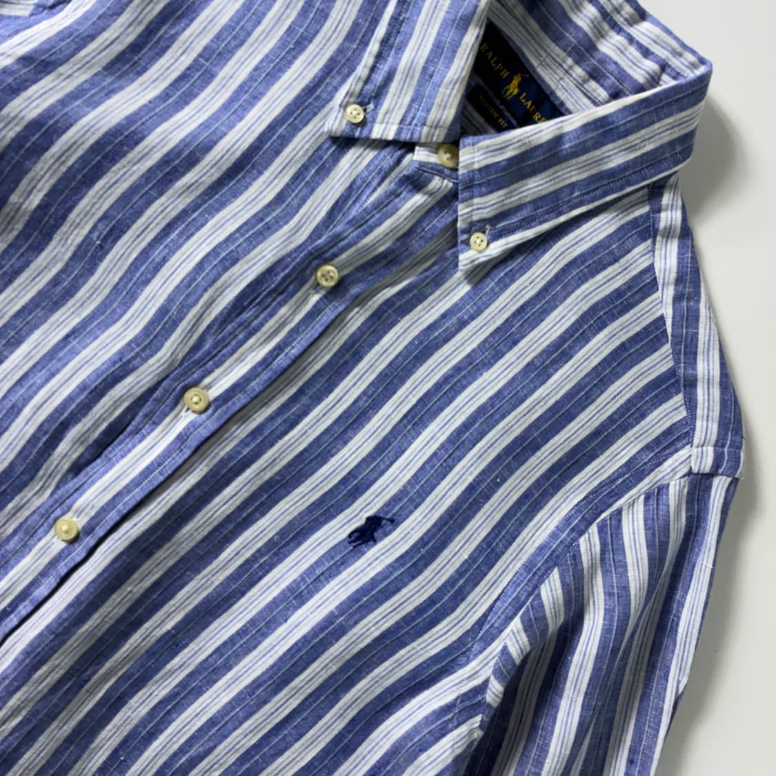 Polo  폴로 랄프로렌 자수 스트라이프 린넨 셔츠  상품이미지3