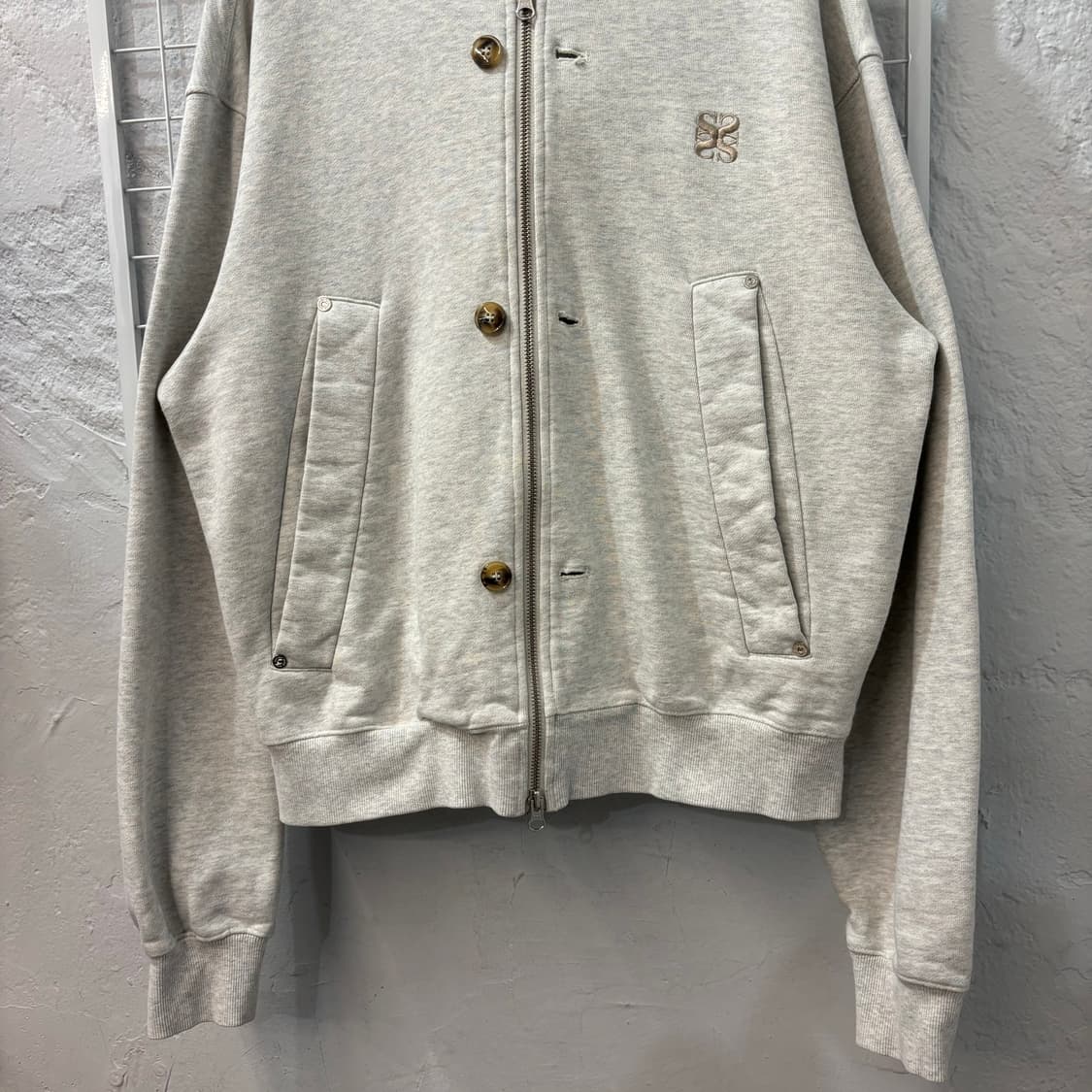 세터 라이트 그레이 투웨이 후드집업 M 상품이미지4