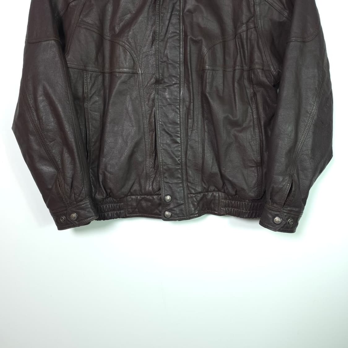 COUNTDOWN 빈티지 오버핏 다크 브라운 레더 자켓 M 상품이미지4