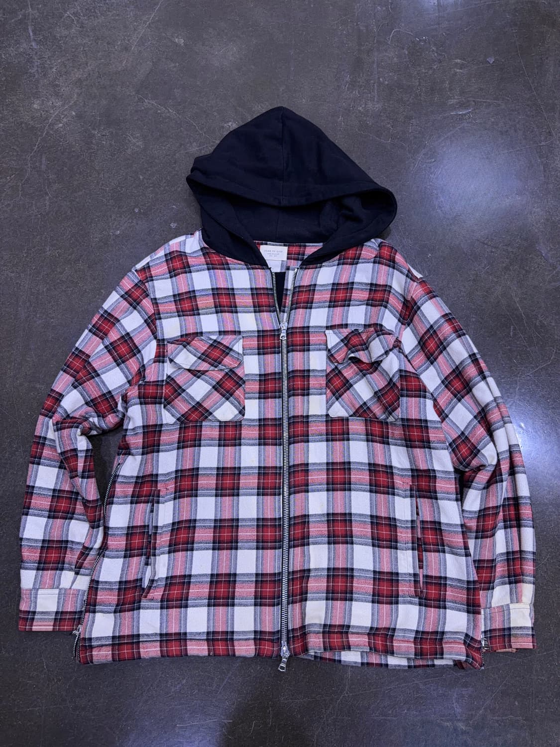 피어오브갓 3rd 체크 포켓 2way 후드집업 자켓 M 상품이미지1