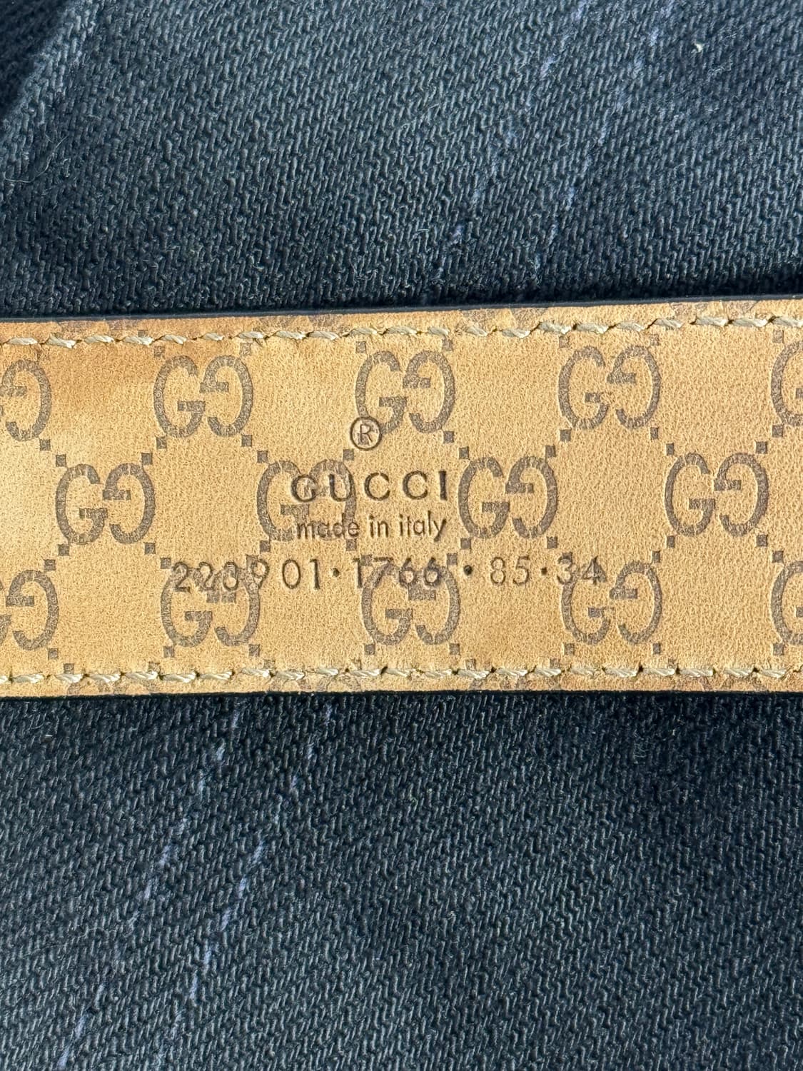 Gucci GG 인터로킹 패턴 레더 벨트 상품이미지5