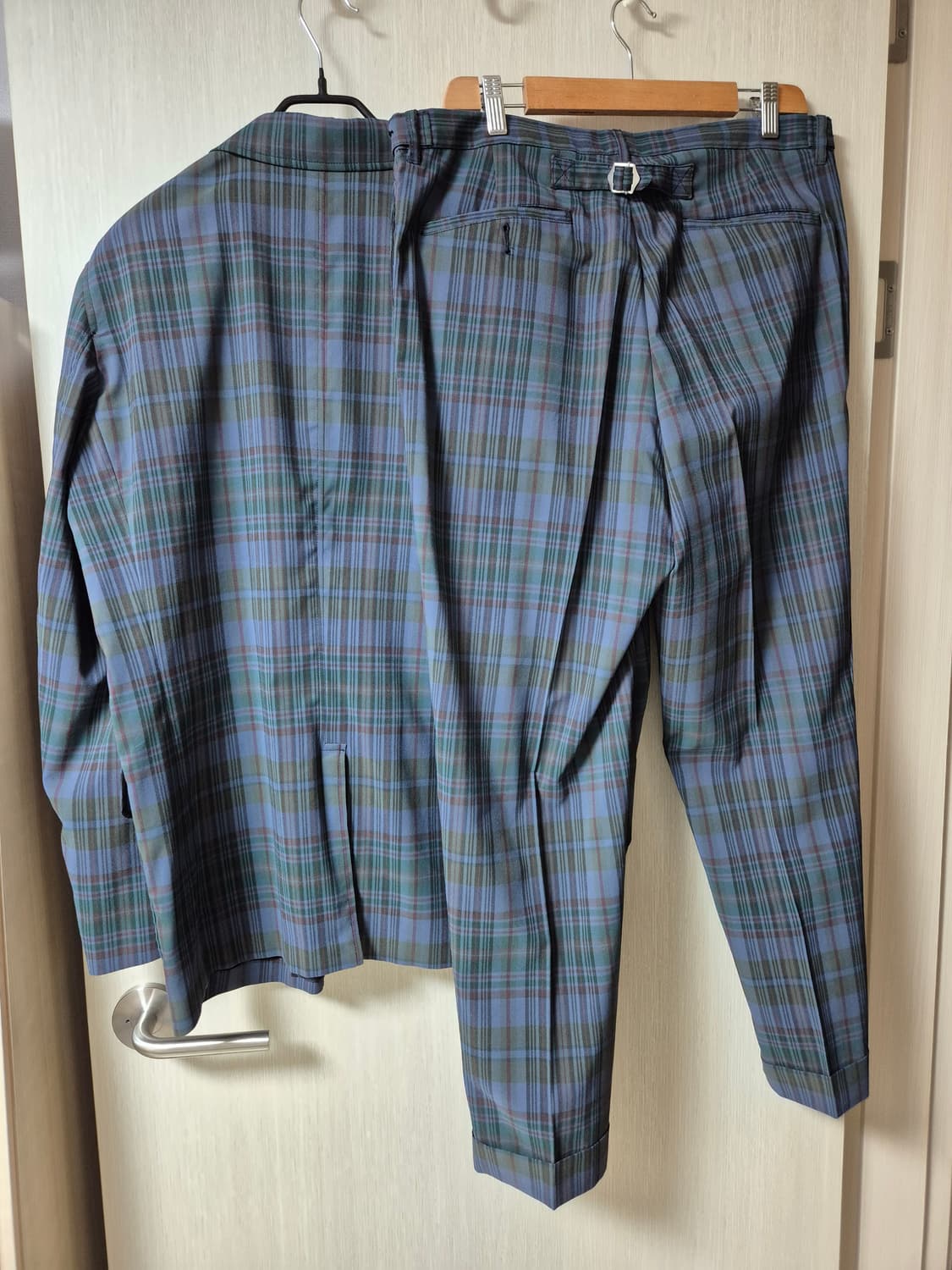 BEAMS 빔즈 플러스 블랙와치 자켓 셋업 슈트세트 XL 상품이미지2