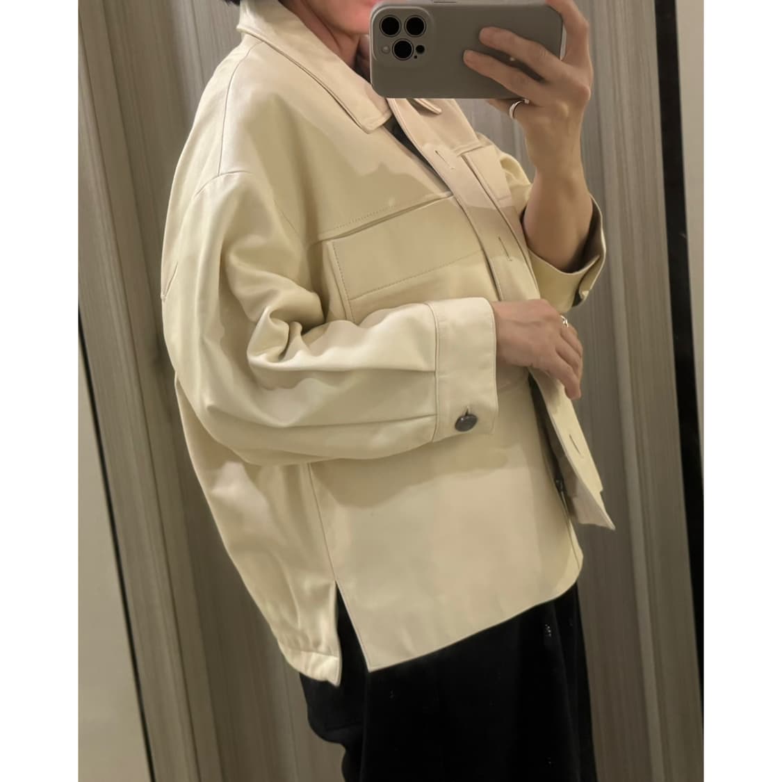 이태리 양가죽 천연가죽  리오벨 자켓  아이보리 색상  77 상품이미지3