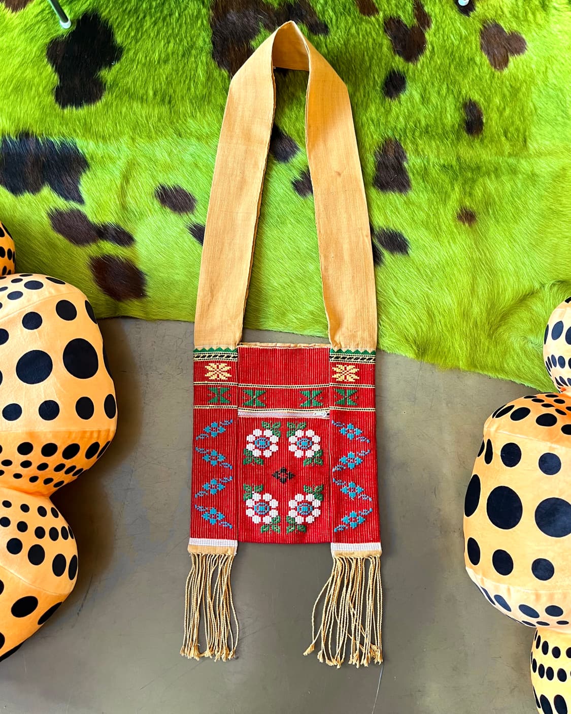 Jpn Oriental Fringe Trim Floral Old Bag 상품이미지3