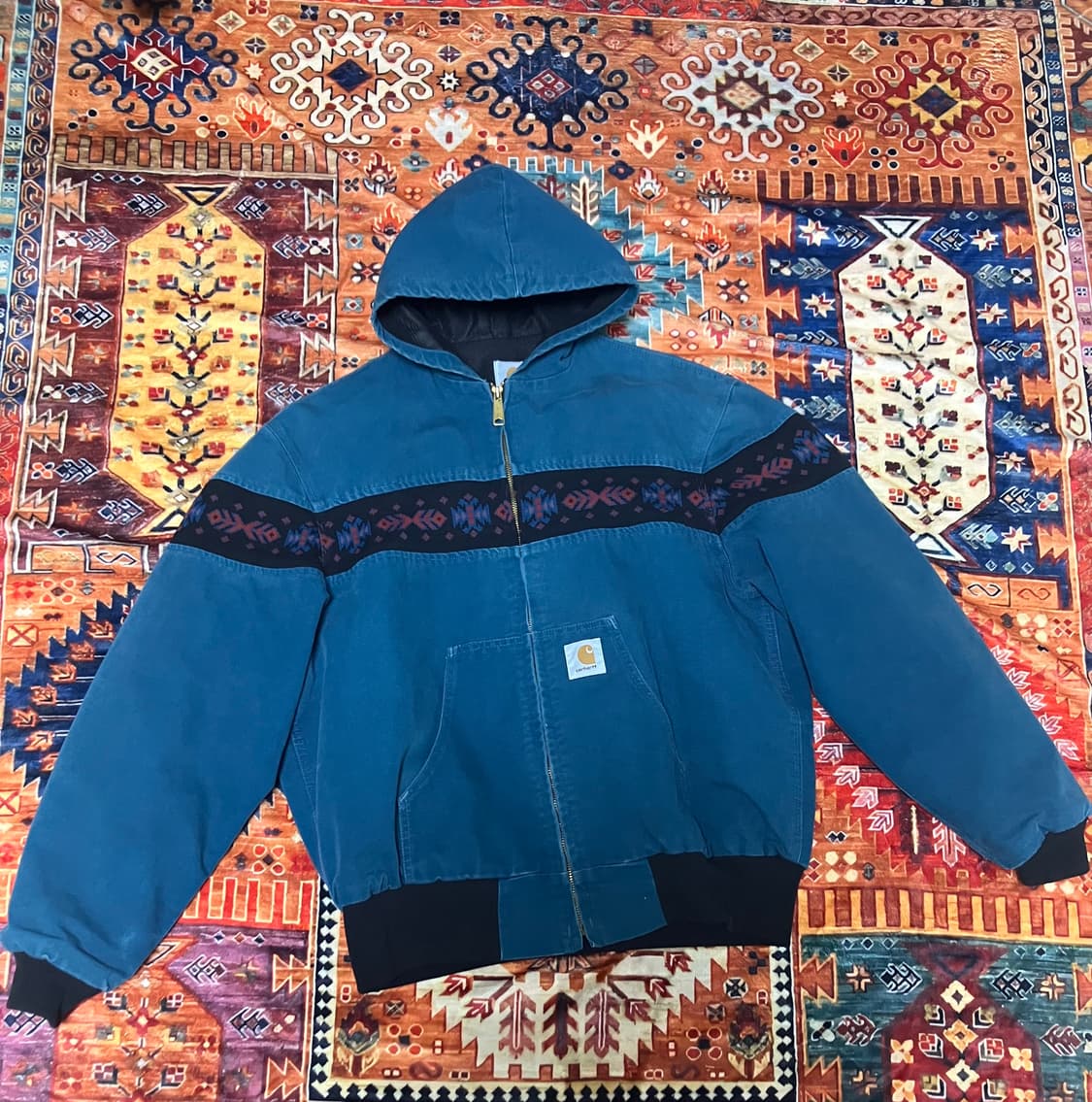 90s) 칼하트usa 액티브자켓 아쿠아 아즈텍자켓 xl 상품이미지1