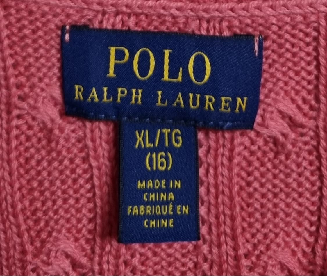 실측 S (55) 폴로랄프로렌 핑크 꽈배기 니트 가디건 상품이미지3