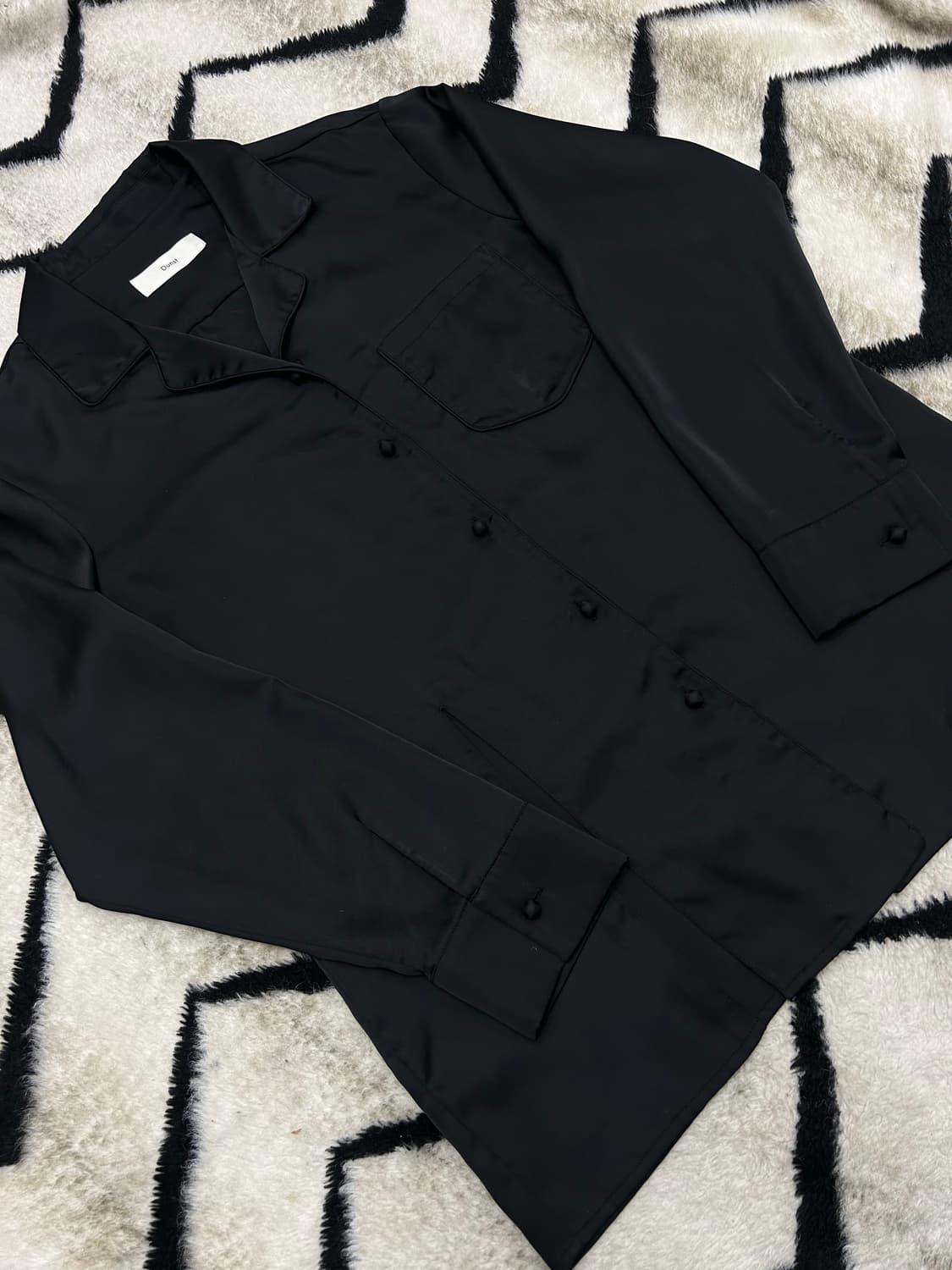 [M]던스트 Slit 블라우스 셔츠/블랙 상품이미지1