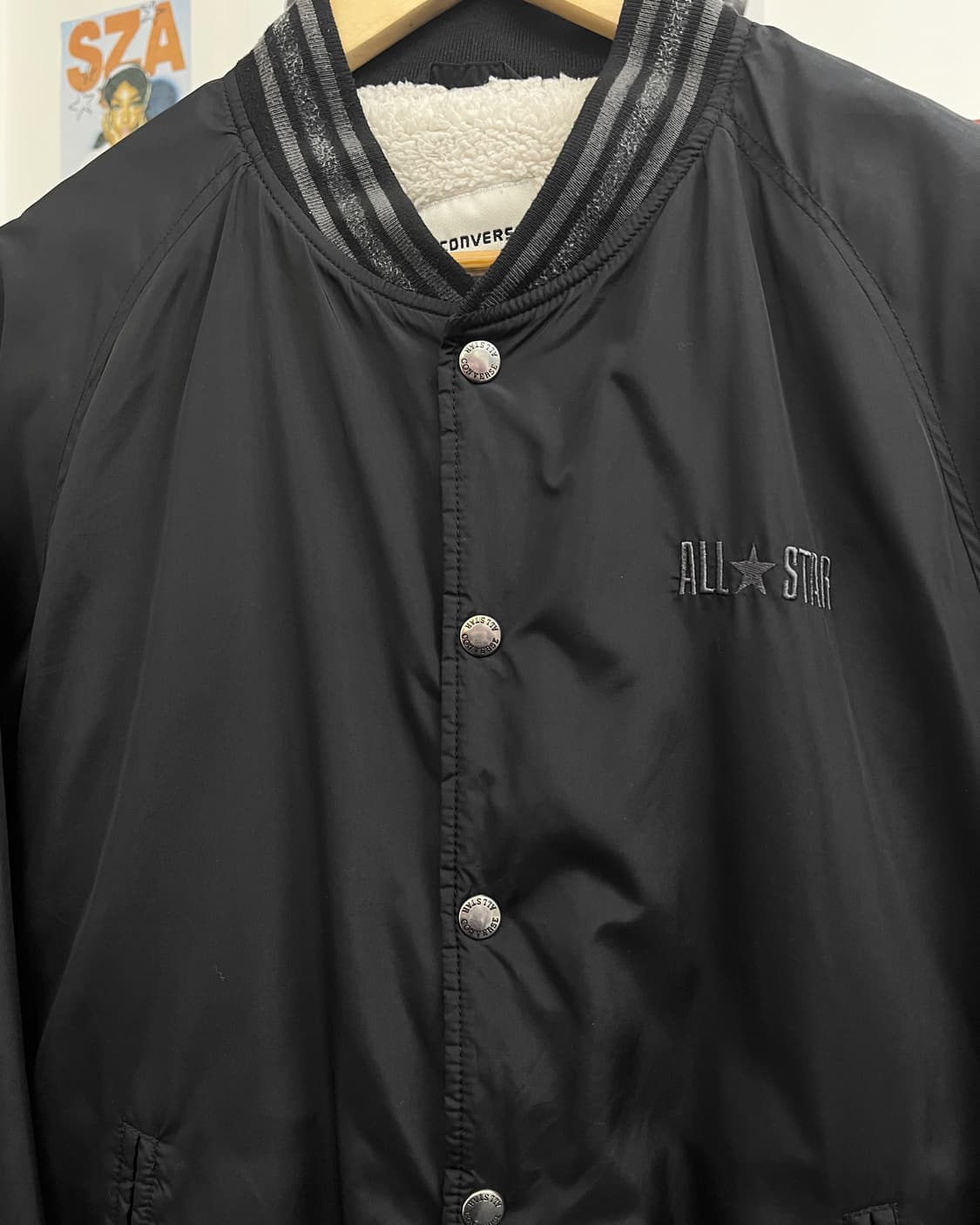 컨버스 폴리쉘 베이스볼 점퍼 블랙 상품이미지6