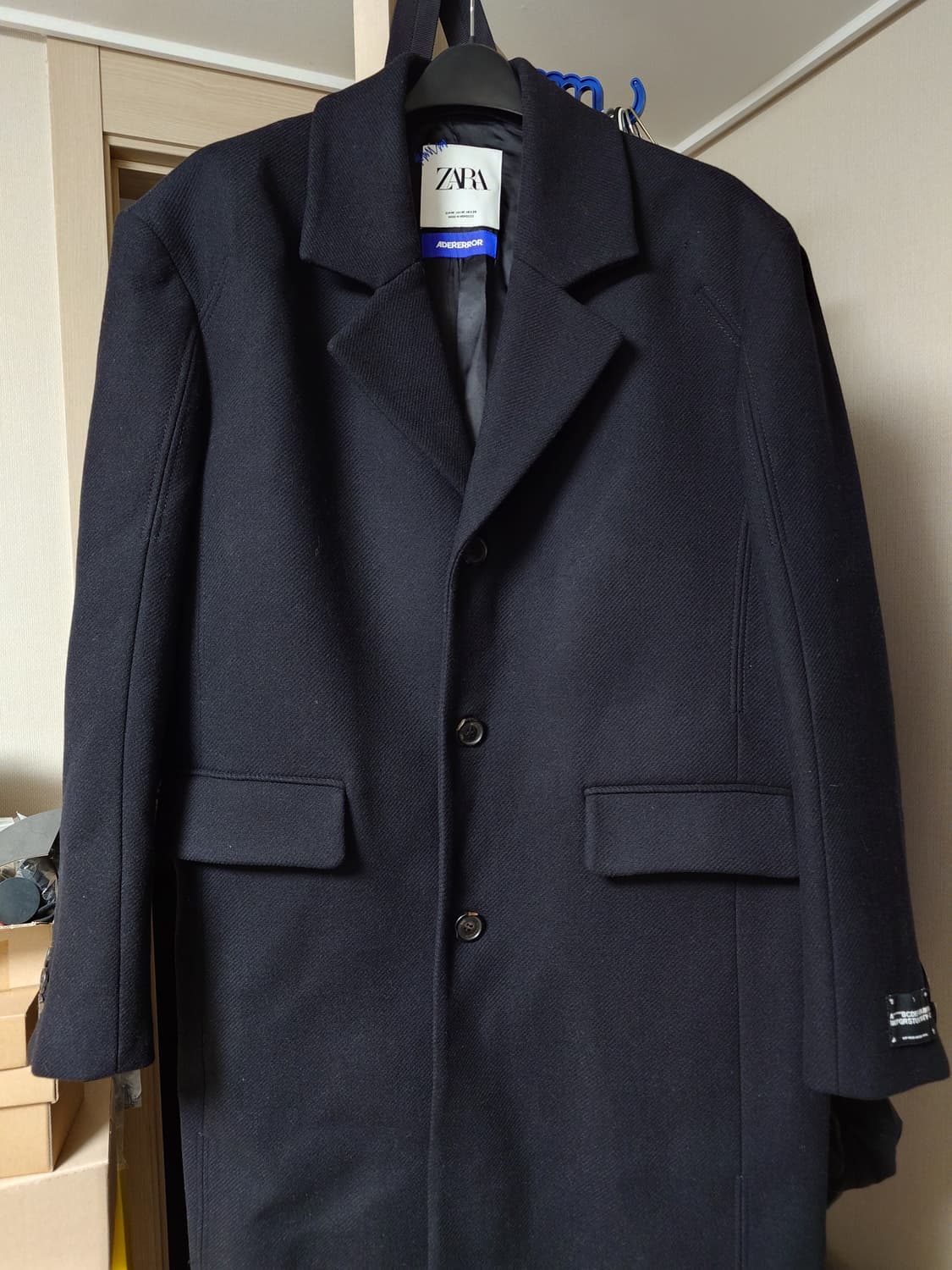 [M/105] 자라 아더에러 2차 코트 울 블랜드 오버사이즈 블랙 상품이미지1