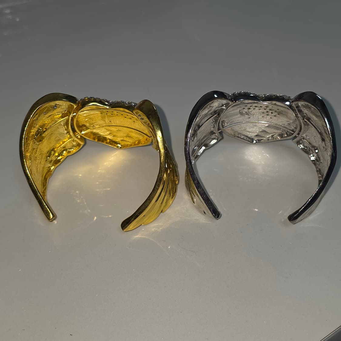 빈티지)y2k 고스펑크 하트천사 오네갸루 대대장 뱅글 큐빅 팔찌 상품이미지2