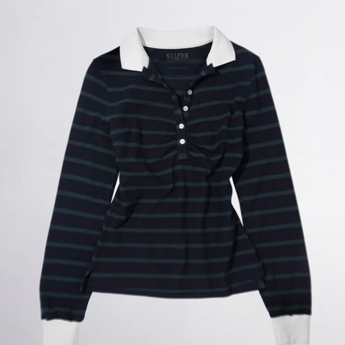 스컬프터 셔링테니스셔츠 네이비그린 상품이미지1