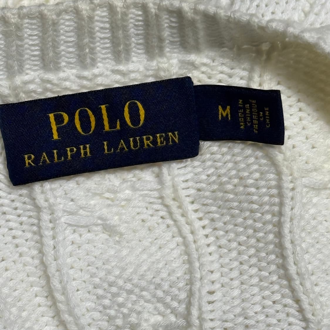 M 폴로랄프로렌 화이트 케이블 니트 가디건 상품이미지4