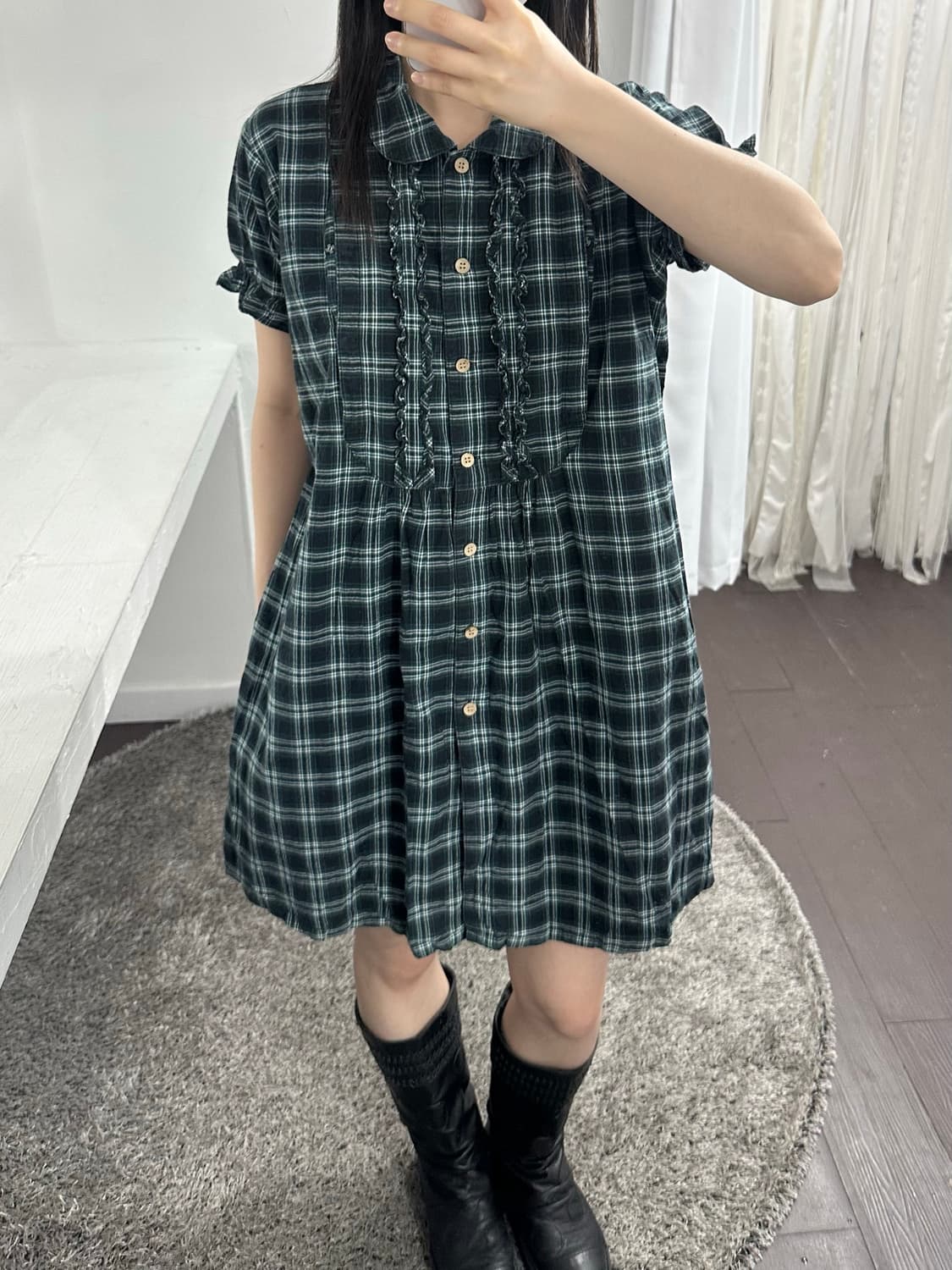 Elfin doll check onepiece 상품이미지4