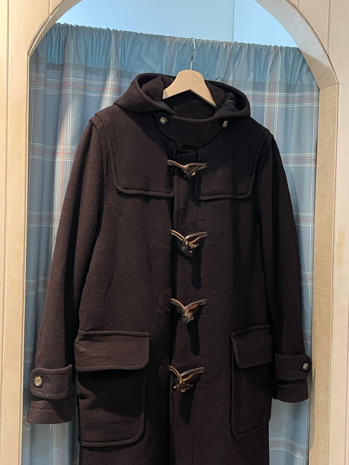 일본빈티지 다크브라운 떡볶이롱코트  상품이미지4