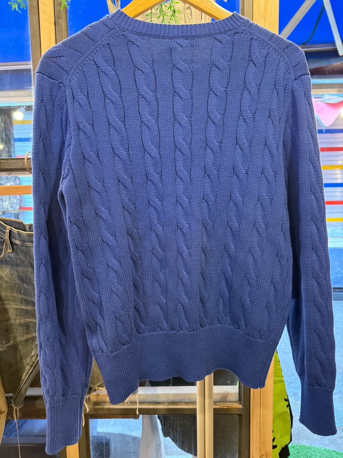 폴로 랄프로렌 레드포니 블루 꽈배기 니트 가디건 상품이미지4