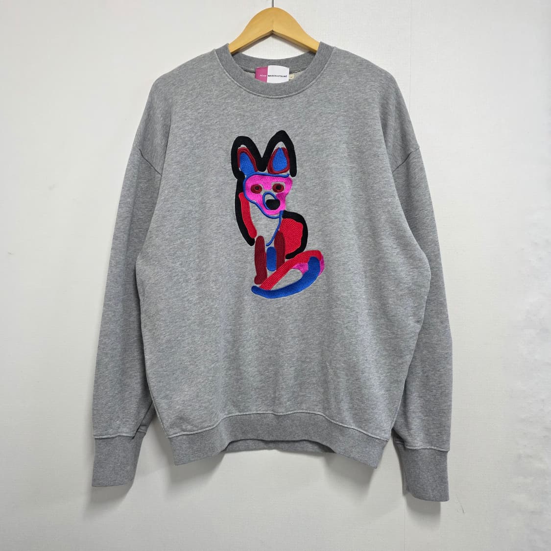 L) 메종키츠네 ACIDE 빅 자수로고 맨투맨 그레이 상품이미지1