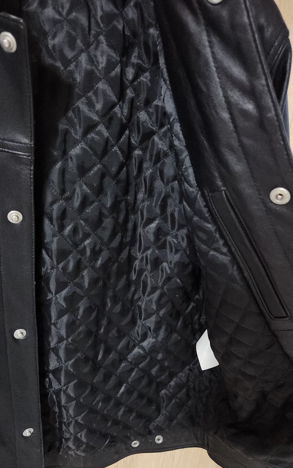 (착샷) 마하그리드 가죽 자켓 트러커 퀼티드 상품이미지3