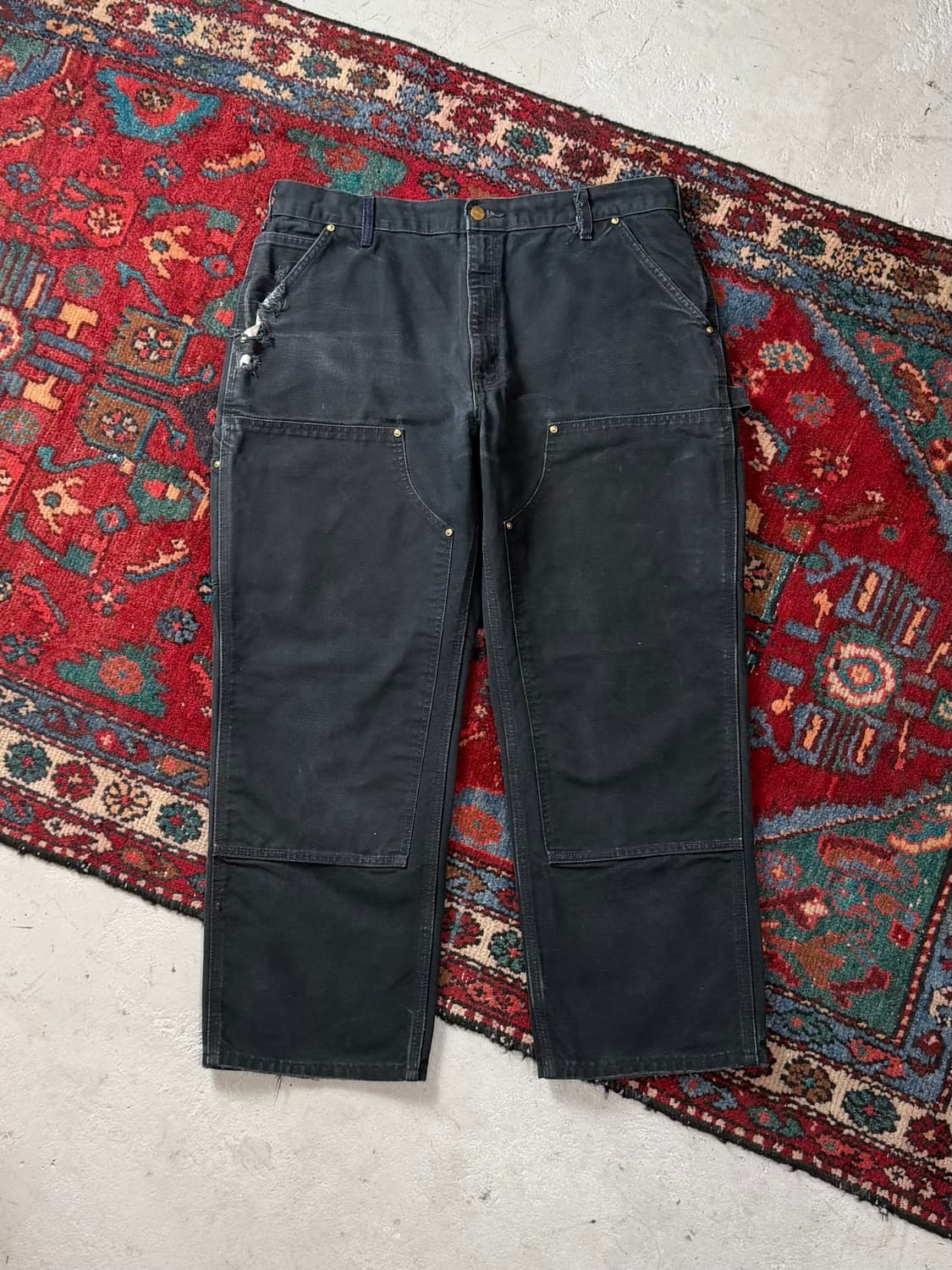 OG USA Made 칼하트 B01 더블니 블랙 칼하트 썩블니 카펜터 상품이미지1