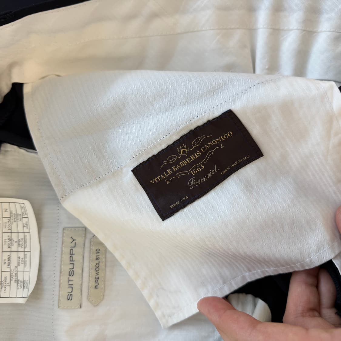 수트서플라이 까노니코 110수 울 솔리드 Brescia 팬츠 네이비 34 상품이미지4