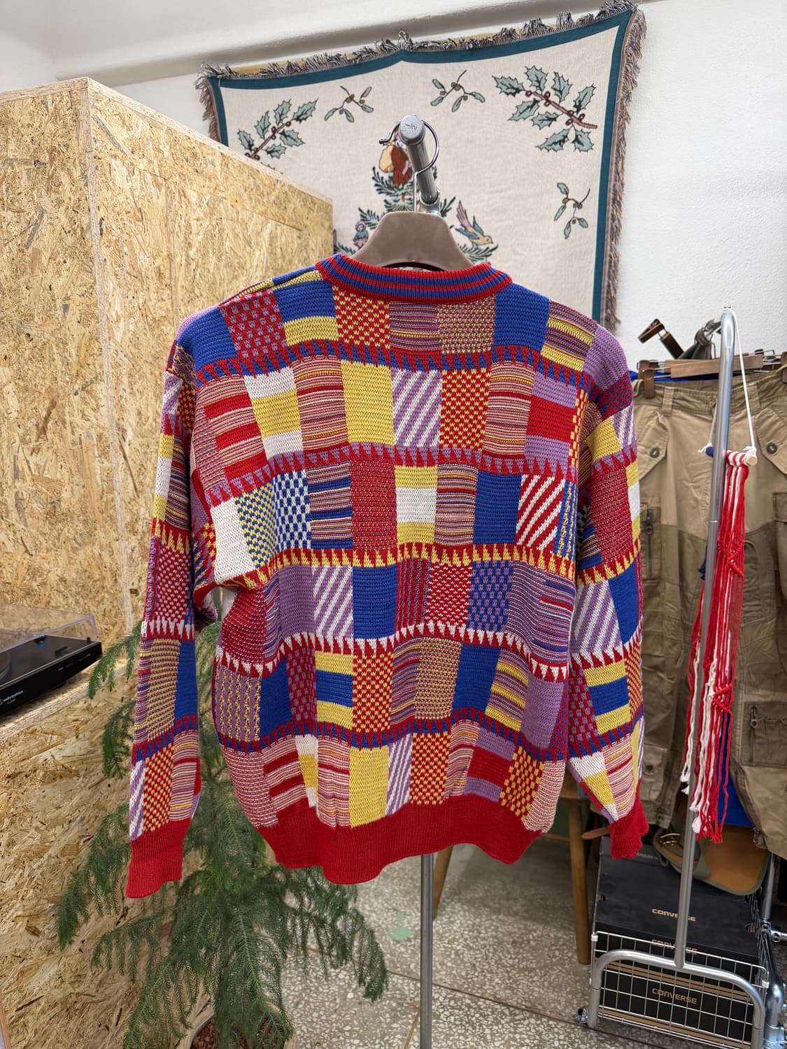 던롭 패치워크 라운드넥 니트 상품이미지2