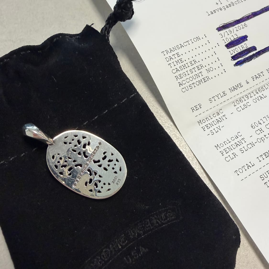 [새상품] 크롬하츠 오발 펜턴트 상품이미지3