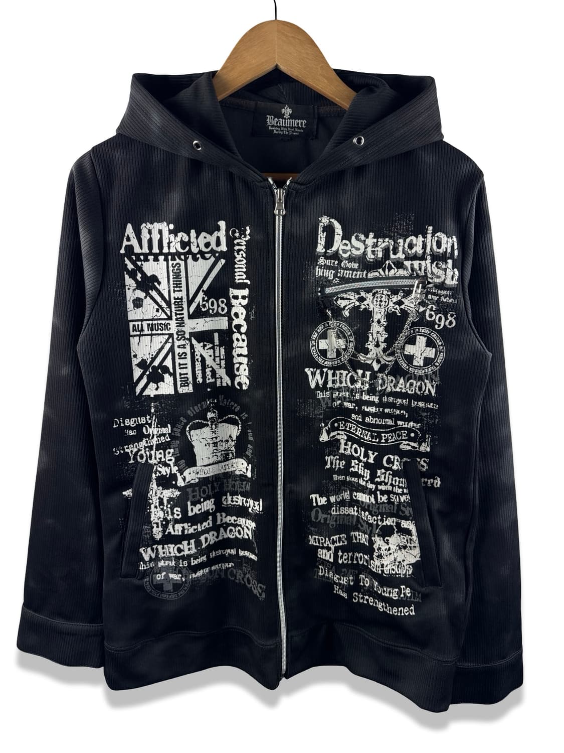 JPN 펑크 프린팅 스모크 후드집업2153 상품이미지1