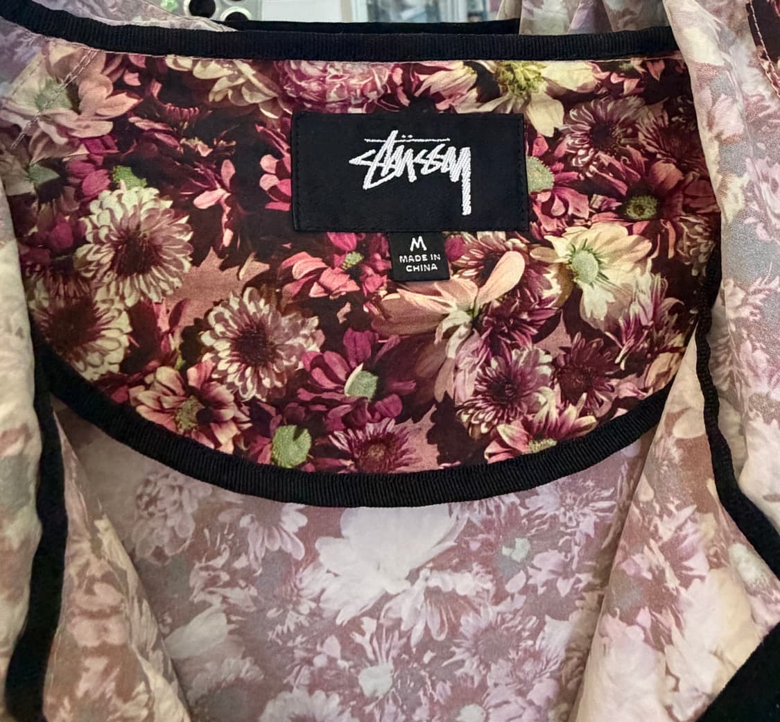 스투시 플로랄 나일론 비치 쉘 자켓 마룬 상품이미지5