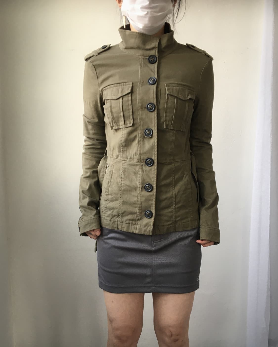 Button point high neck jacket 상품이미지1