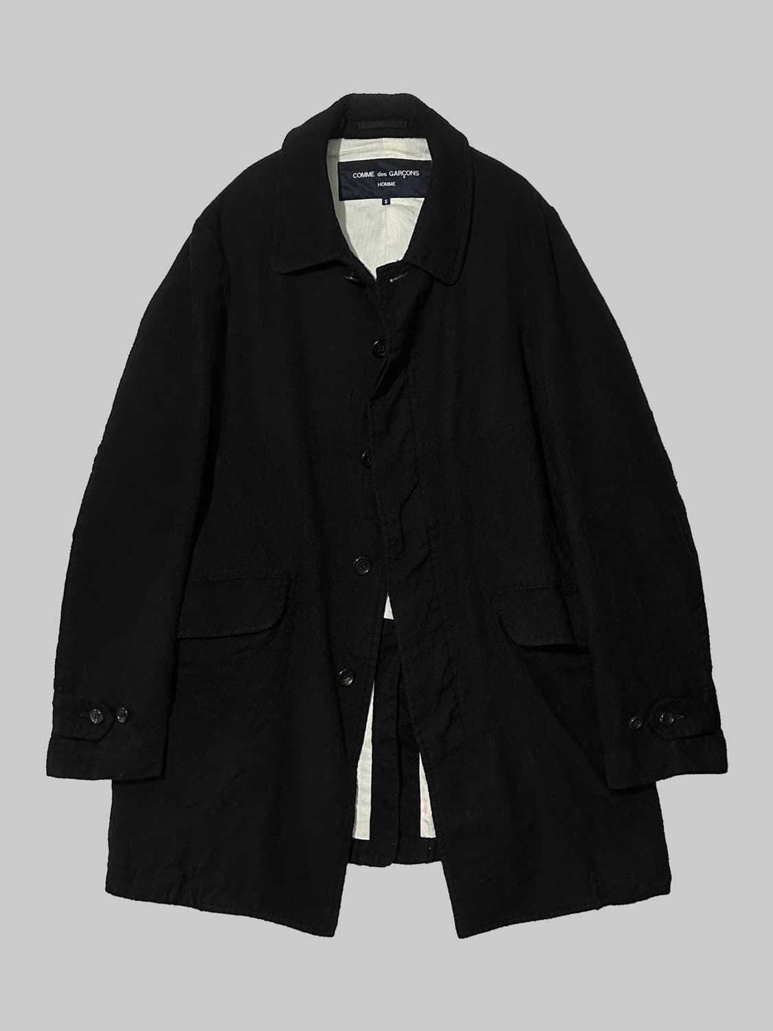 꼼데가르송 옴므 축융 울 맥코트 블랙 상품이미지1