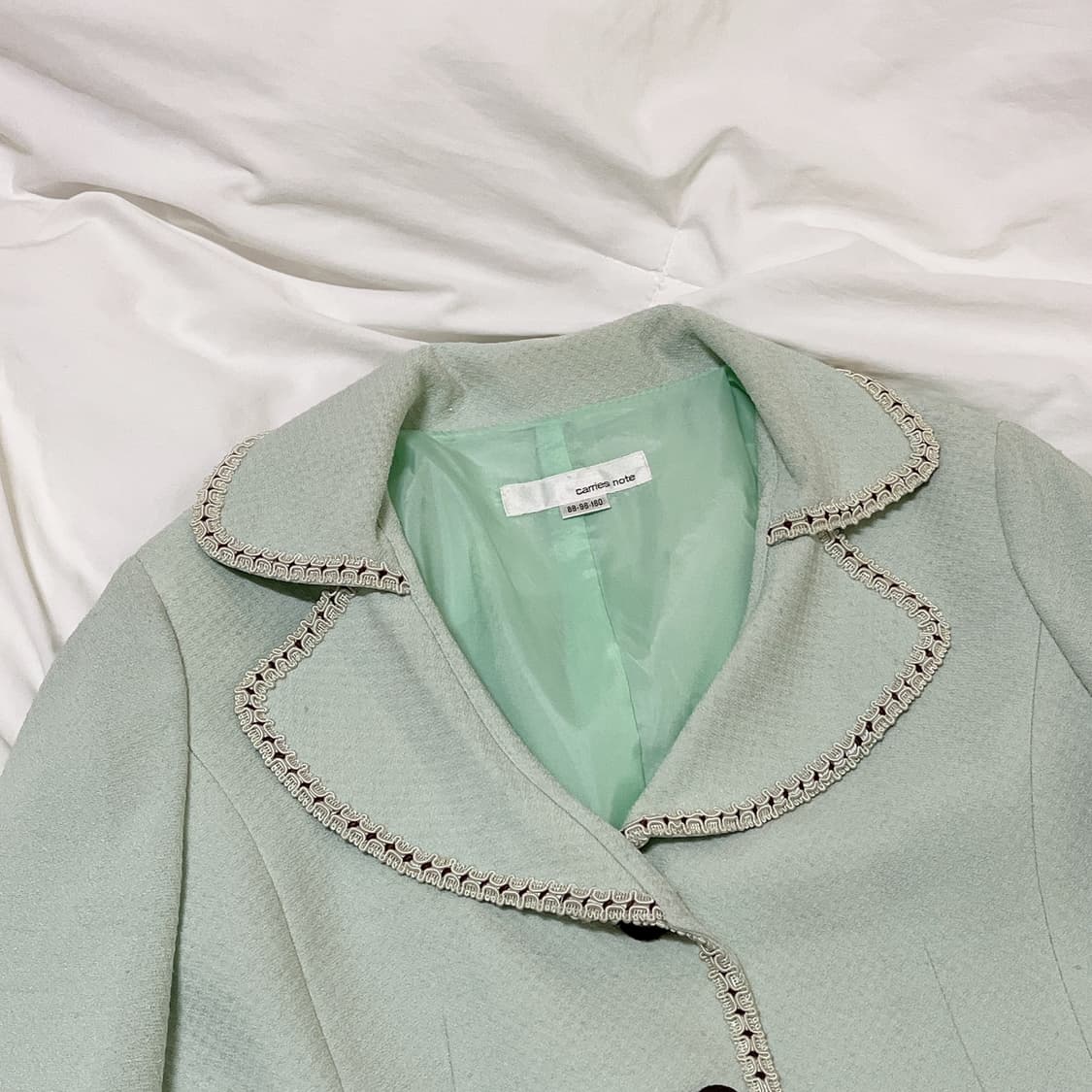 빈티지 ) 민트초코 트위드자켓 상품이미지1