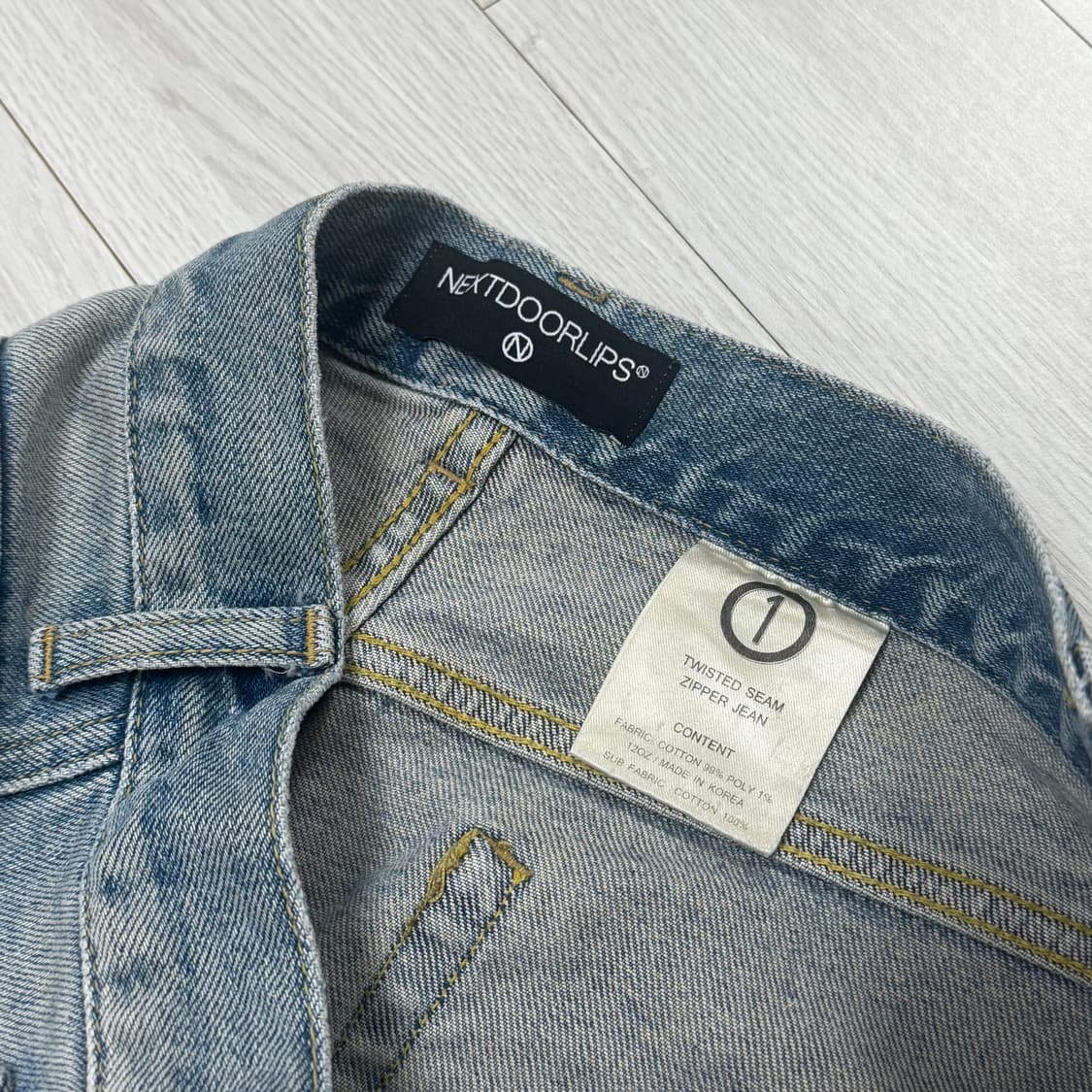 넥스트도어립스 트위스트 지퍼 데님팬츠 상품이미지3